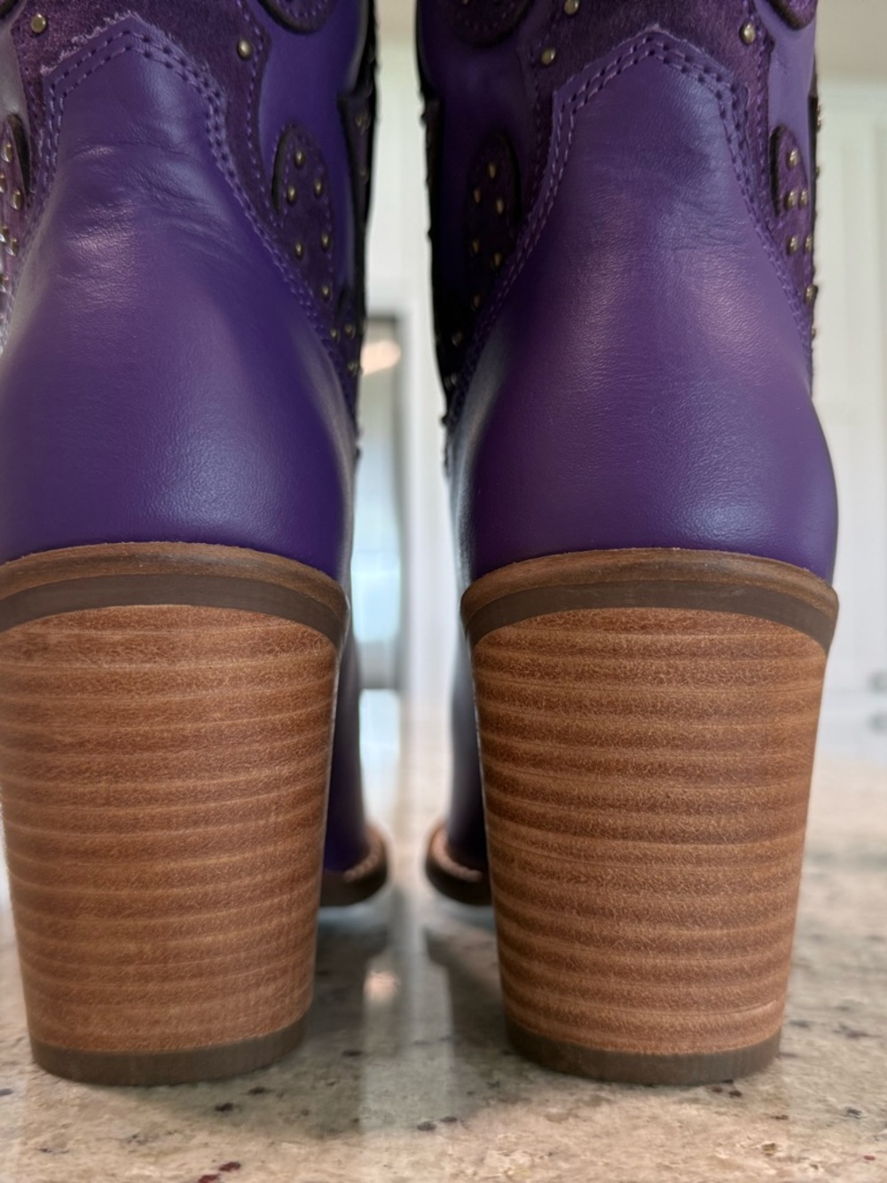 Dingo Gorgeous Purple Suede & Leather Western Cowboy Boots "NEW" - Picture 7 of 15